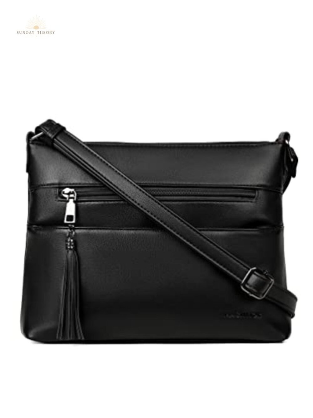 Vegan Leather Crossbody Bag Medium Purse Adjustable Strap Multi Pockets